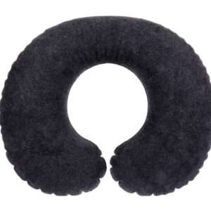 Inflatable neck pillow for comfort travel, isolated on white background.